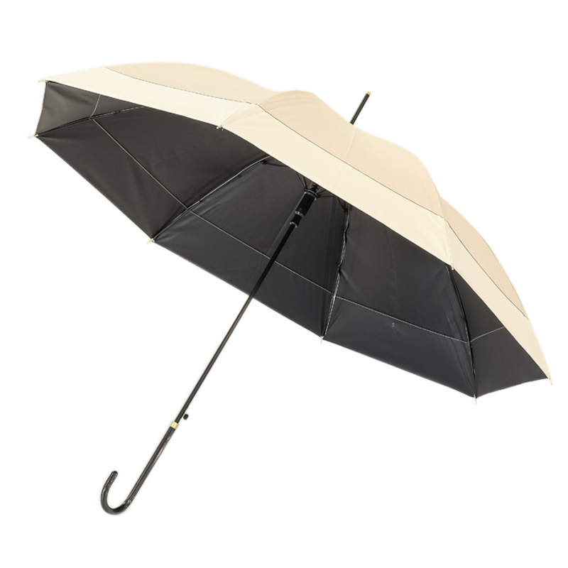 晴雨兼用バイカラー長傘 58cm ベージュ