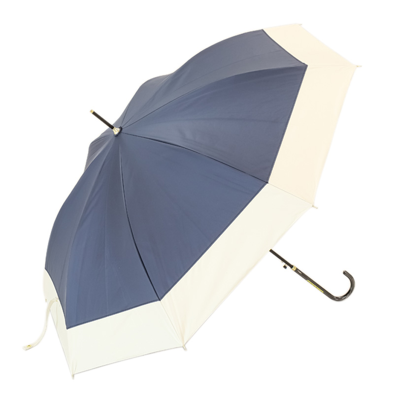 晴雨兼用バイカラー長傘 58cm ネイビー