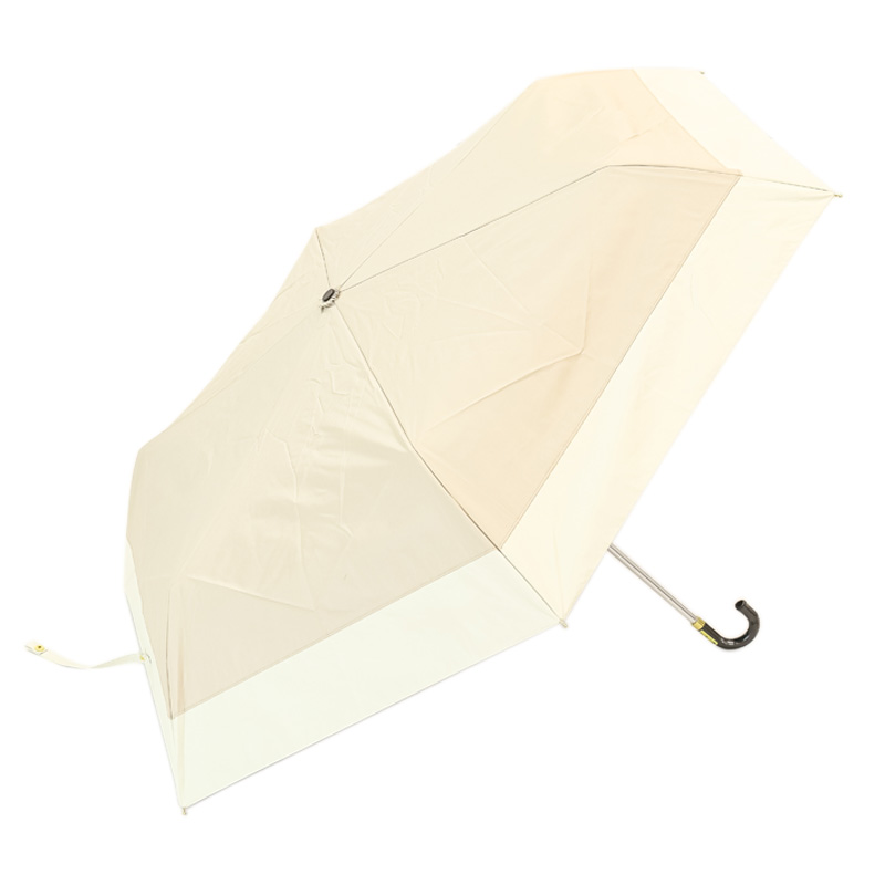 晴雨兼用バイカラー折傘 55cm ベージュ