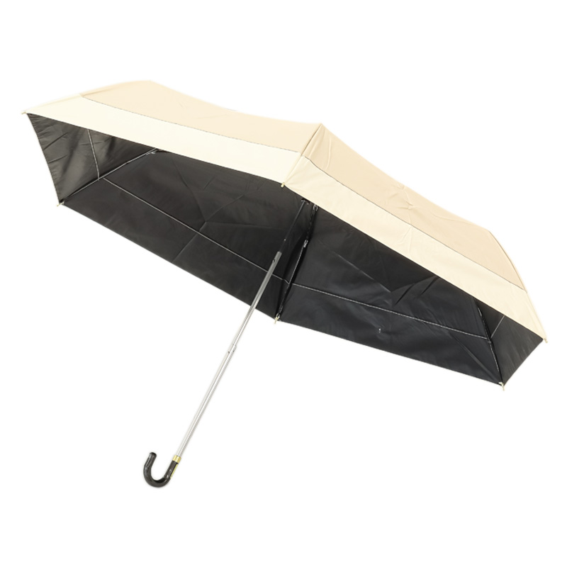 晴雨兼用バイカラー折傘 55cm ベージュ