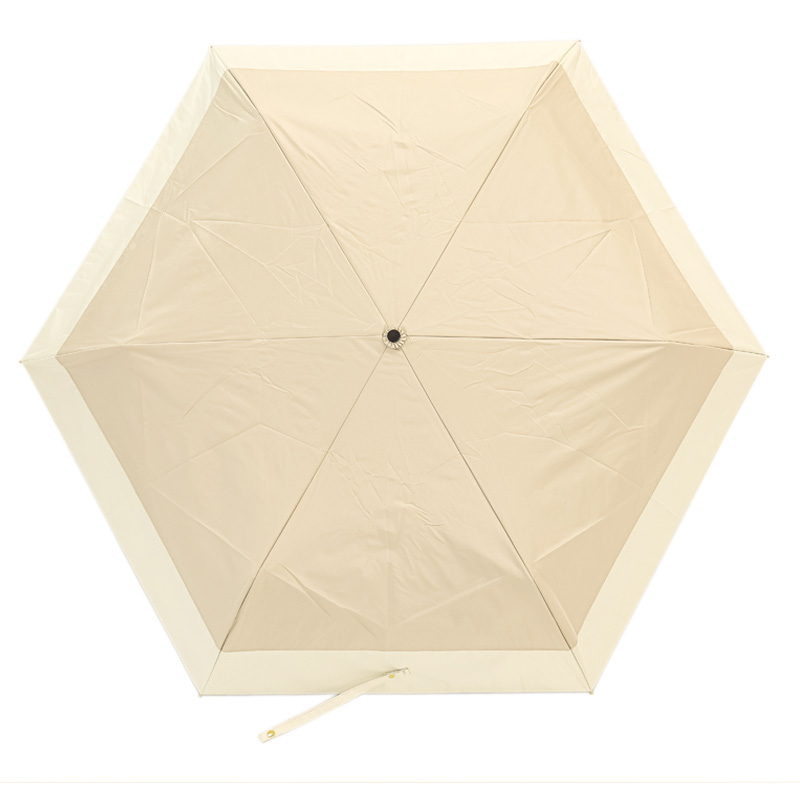 晴雨兼用バイカラー折傘 55cm ベージュ
