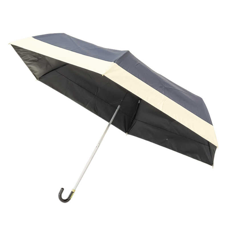 晴雨兼用バイカラー折傘 55cm ネイビー