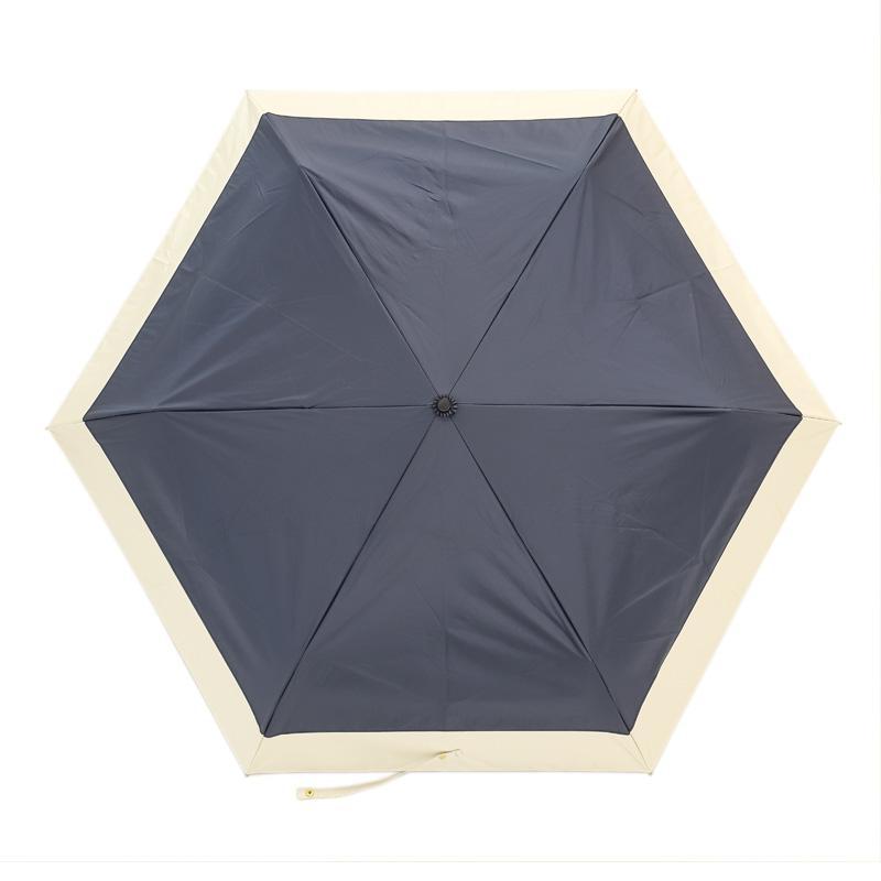 晴雨兼用バイカラー折傘 55cm ネイビー