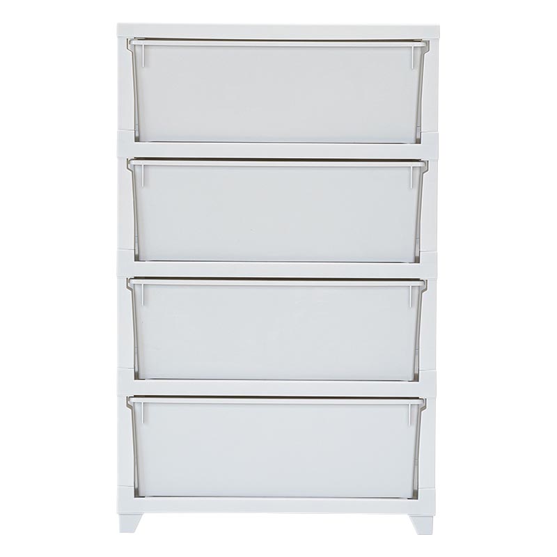 収納チェスト 4段ワイド ライトグレー 幅54×奥行41.5×高さ86.1cm