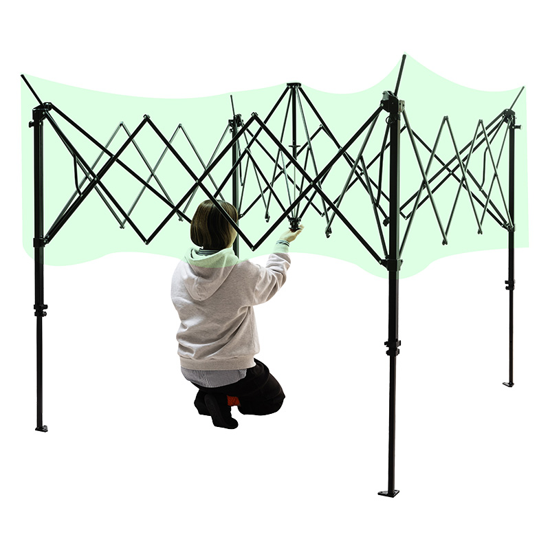 拡縮らくらく軽量アウトドアタープ 240cm ブラックコーティング仕様 グレージュ