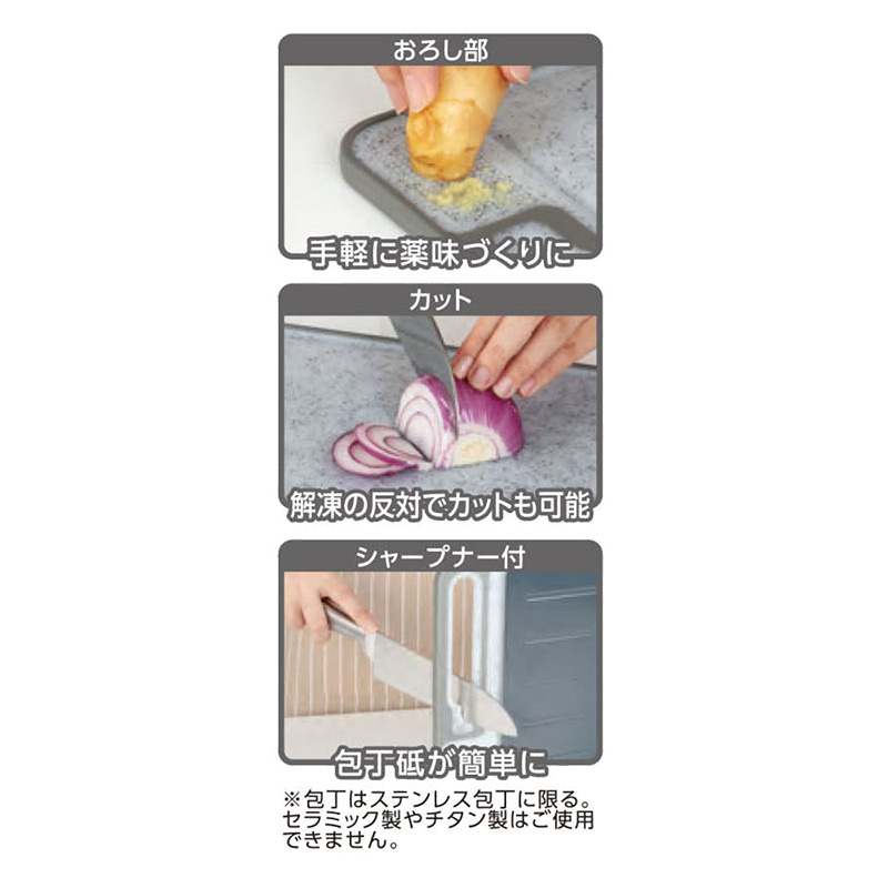 マルチに使える 解凍プレート付まな板 L