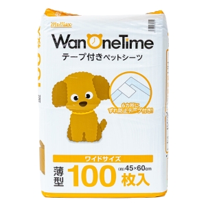 ワンワンタイム テープ付きペットシーツ ワイドサイズ(45×60cm) 薄型 100枚入