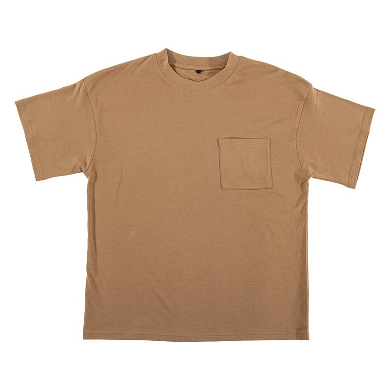 メンズ ポケット付きTシャツ 半袖 キャメル
