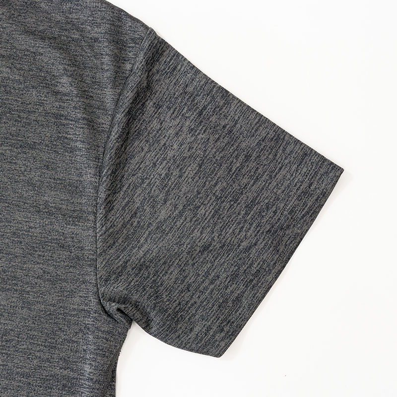 メンズ DRY メッシュTシャツ 丸首 杢チャコール