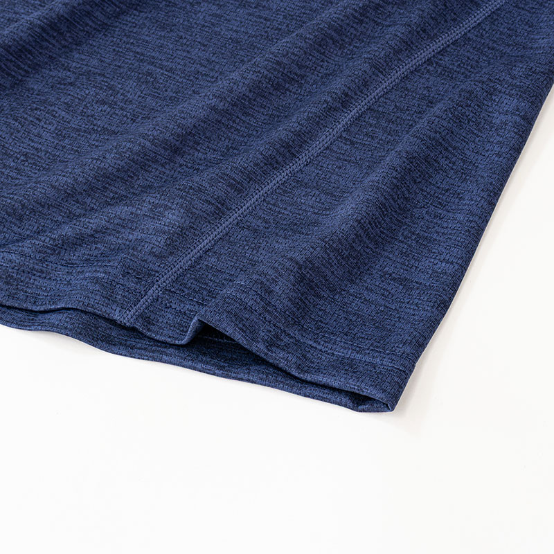 メンズ DRY メッシュTシャツ 丸首 杢ネイビー