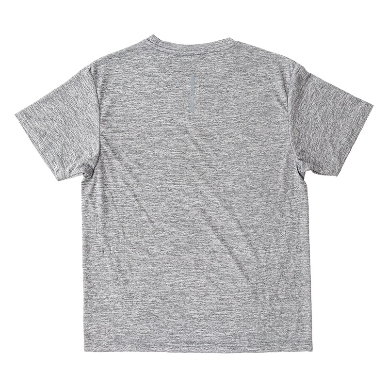 メンズ DRY メッシュTシャツ 丸首 杢グレー