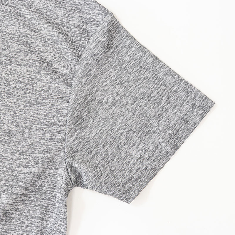 メンズ DRY メッシュTシャツ 丸首 杢グレー
