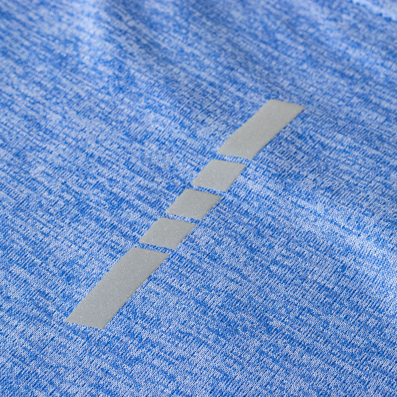 メンズ DRY メッシュTシャツ 丸首 杢サックス