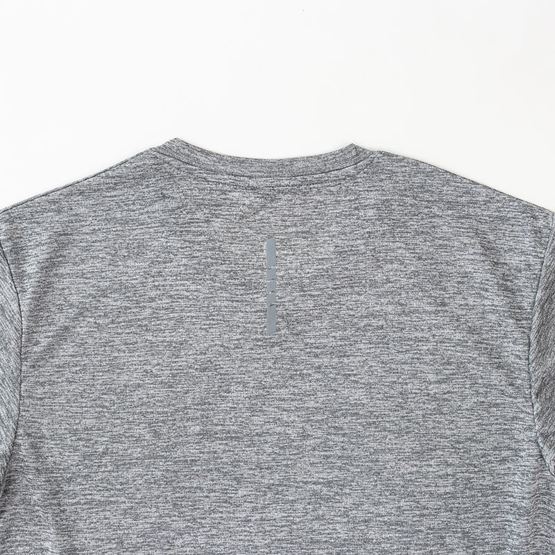 メンズ DRY メッシュTシャツ V首 杢グレー