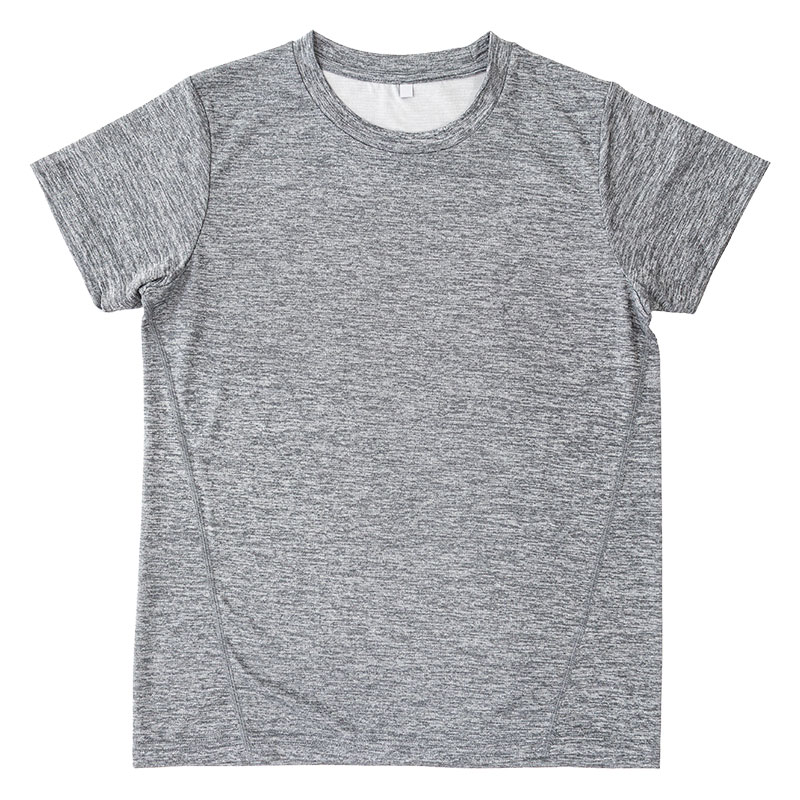レディース DRY メッシュTシャツ 丸首 杢グレー 3L