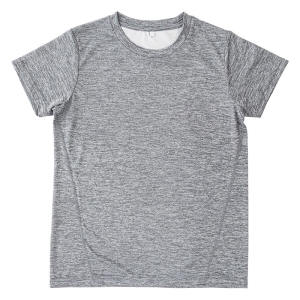 レディース DRY メッシュTシャツ 丸首 杢グレー S