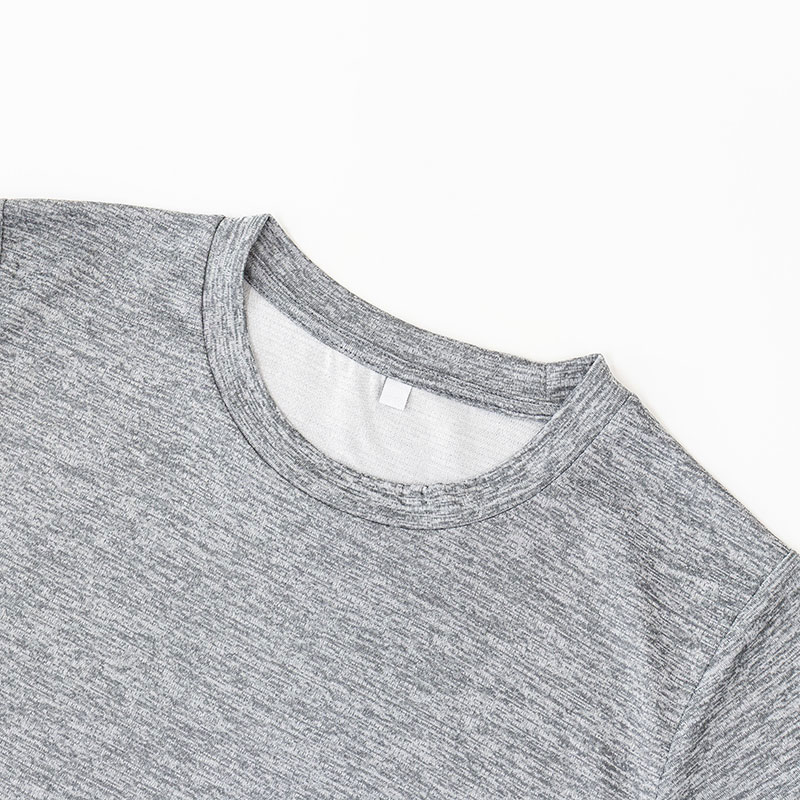 レディース DRY メッシュTシャツ 丸首 杢グレー 3L