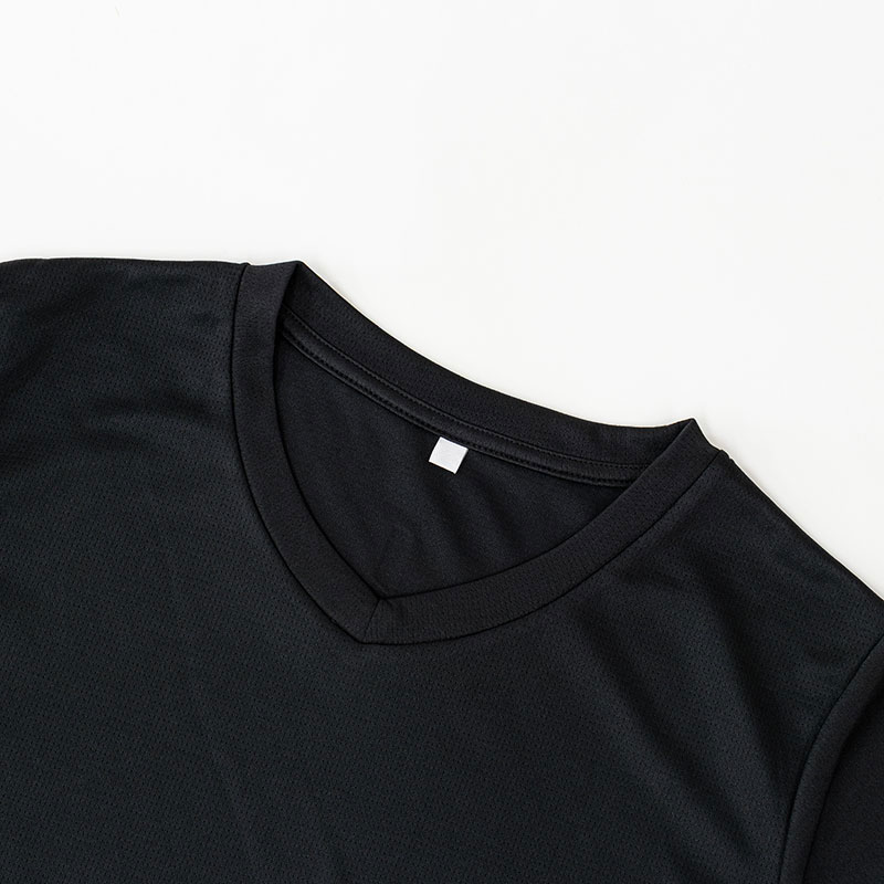 レディース DRYメッシュTシャツ V首 ブラック 3L