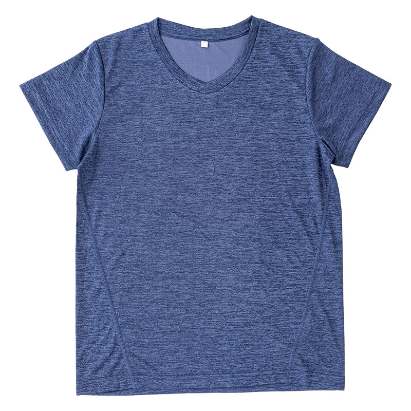 レディース DRYメッシュTシャツ V首 杢ネイビー 3L