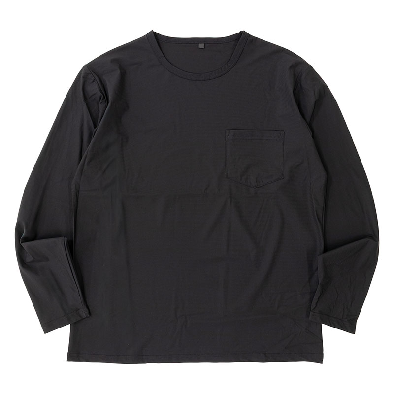 【お取り寄せ商品】メンズ 冷感Tシャツ 長袖 ブラック