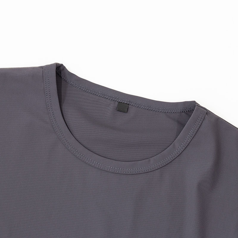 メンズ 冷感Tシャツ 長袖 チャコール