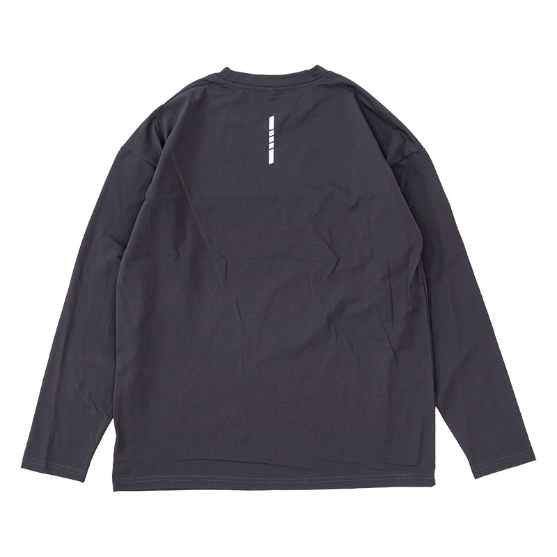メンズ 通気速乾 Tシャツ 長袖 チャコール
