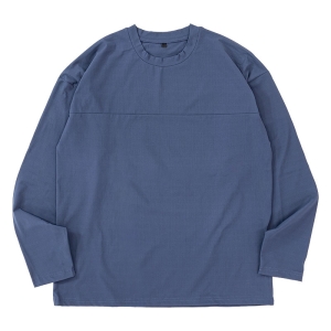 メンズ 通気速乾 Tシャツ 長袖 ネイビー M