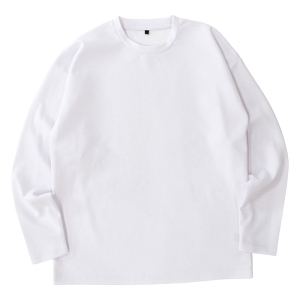 メンズ 冷感 DRY 長袖 Tシャツ ホワイト