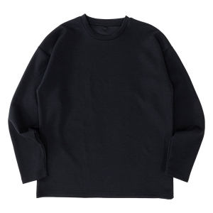 【お取り寄せ商品】メンズ 冷感 DRY 長袖 Tシャツ ブラック
