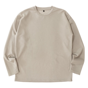 メンズ 冷感 DRY 長袖 Tシャツ ベージュ