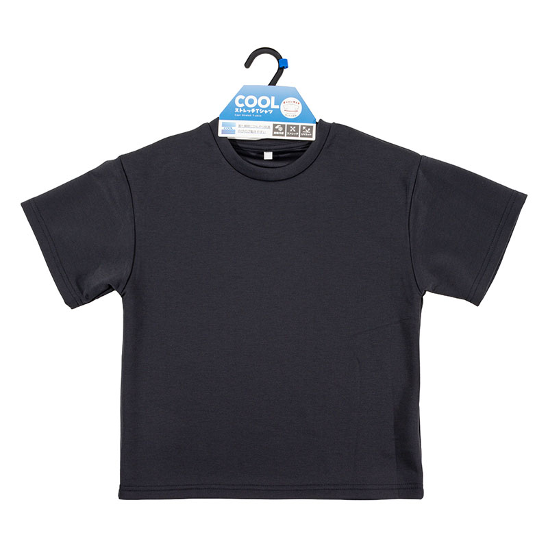 【お取り寄せ商品】キッズ 冷感 DRY 半袖 オーバーTシャツ チャコール