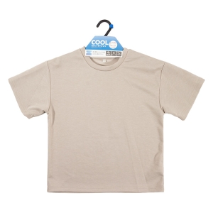 【お取り寄せ商品】キッズ 冷感 DRY 半袖 オーバーTシャツ ベージュ