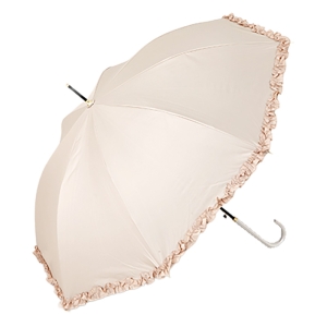 晴雨兼用フリル長傘 55cm ベージュ