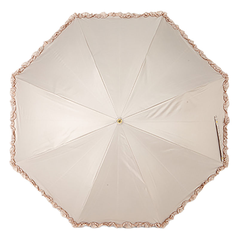 晴雨兼用フリル長傘 55cm ベージュ