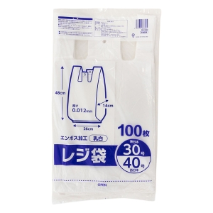 レジ袋 乳白 東日本30号 西日本40号 100枚入