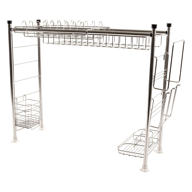 ステンレス 伸縮シンク上ラック 56.7~100.2×19.3×高さ47.2cm 5点セット