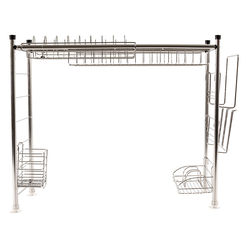 ステンレス 伸縮シンク上ラック 56.7~100.2×19.3×高さ47.2cm 5点セット
