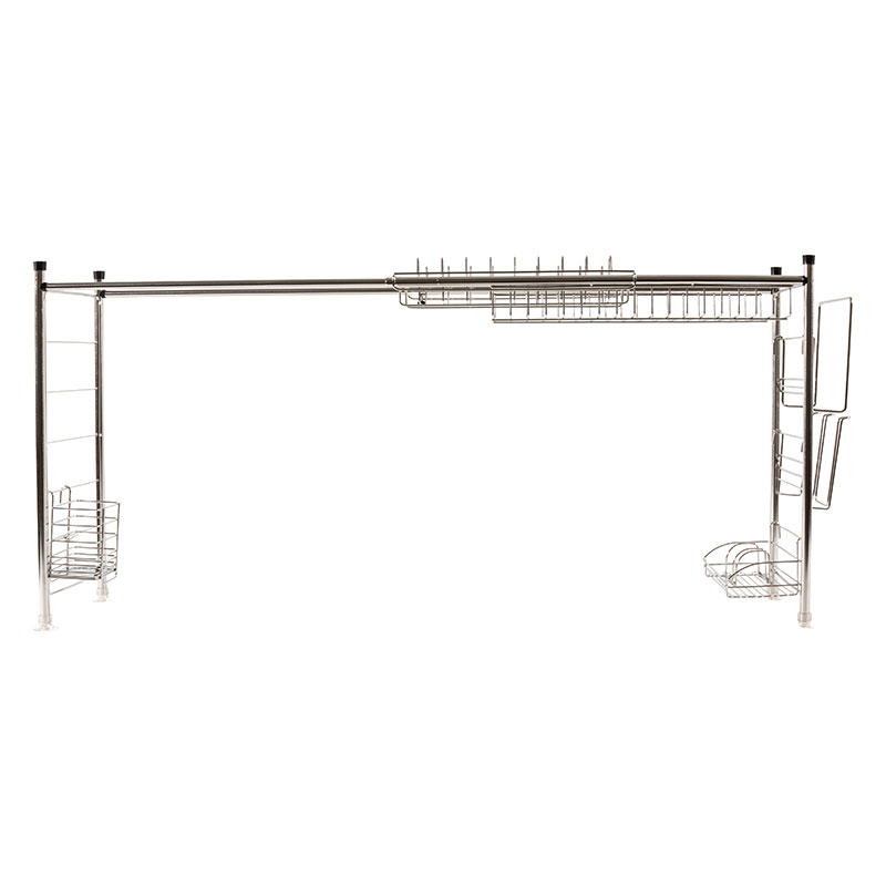 ステンレス 伸縮シンク上ラック 56.7~100.2×19.3×高さ47.2cm 5点セット