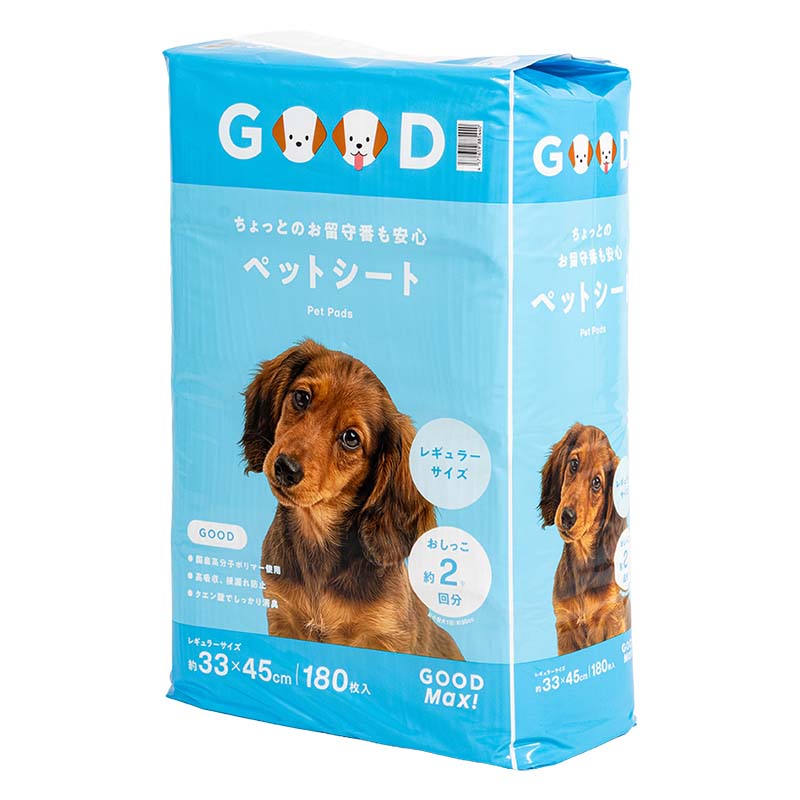 【4袋セット】ちょっとのお留守番も安心 ペットシート レギュラーサイズ 33×45cm 180枚入 4571619885440×4