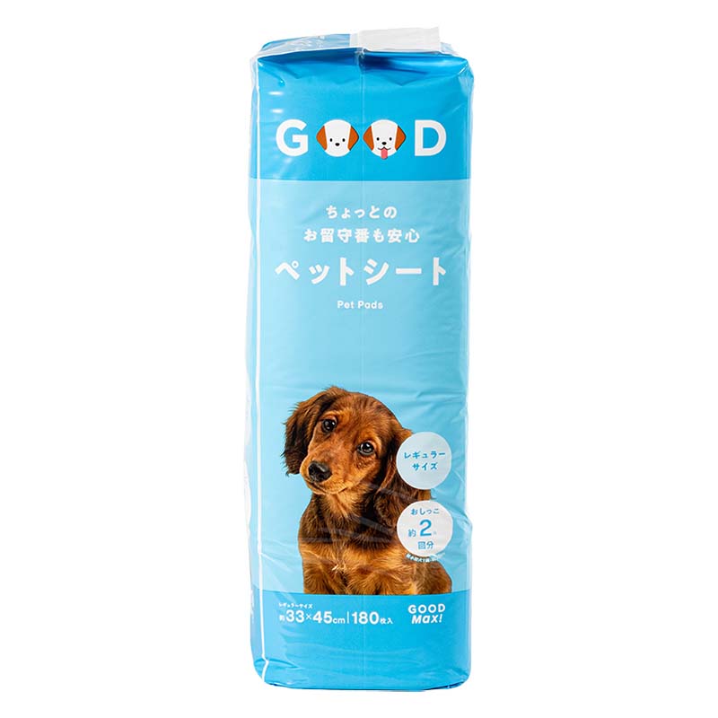 【4袋セット】ちょっとのお留守番も安心 ペットシート レギュラーサイズ 33×45cm 180枚入 4571619885440×4
