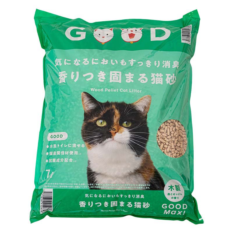 気になるにおいもすっきり消臭 香りつき固まる猫砂 木製 森とせっけんの香り 7L