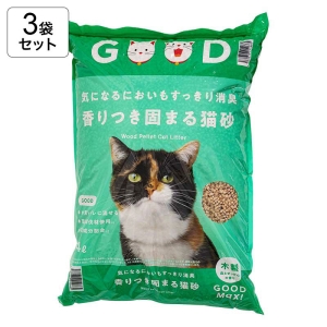 【3袋セット】 気になるにおいもすっきり消臭 香りつき固まる猫砂 木製 森とせっけんの香り 14L 4571619912665×3