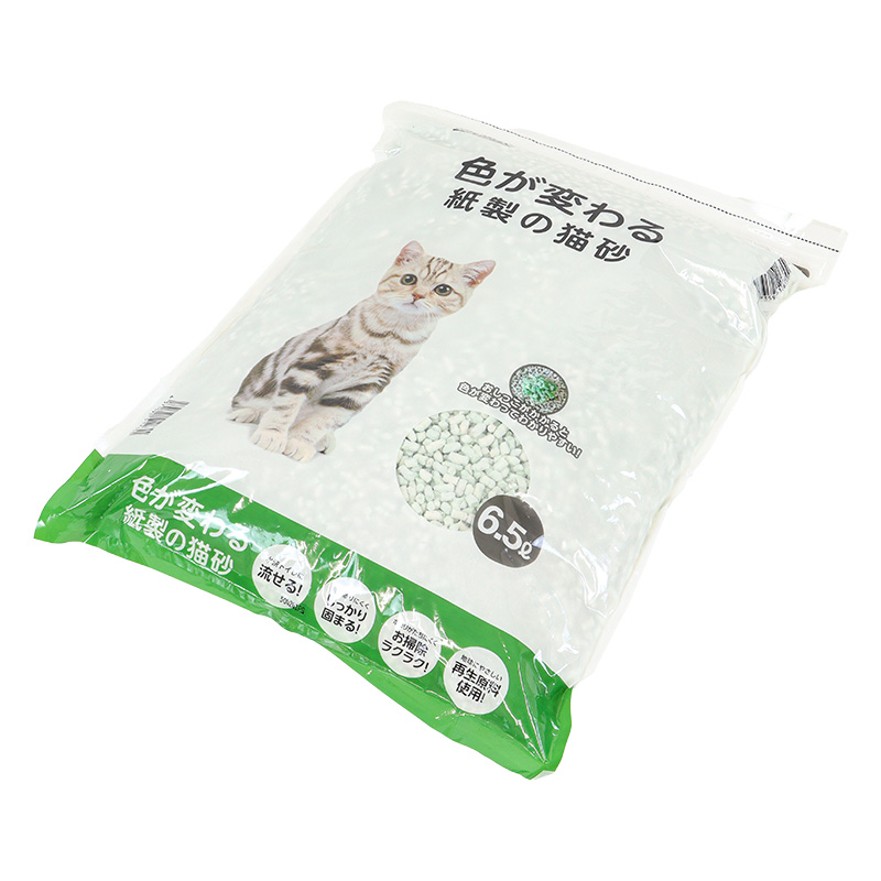 色が変わる紙製の猫砂　6.5L