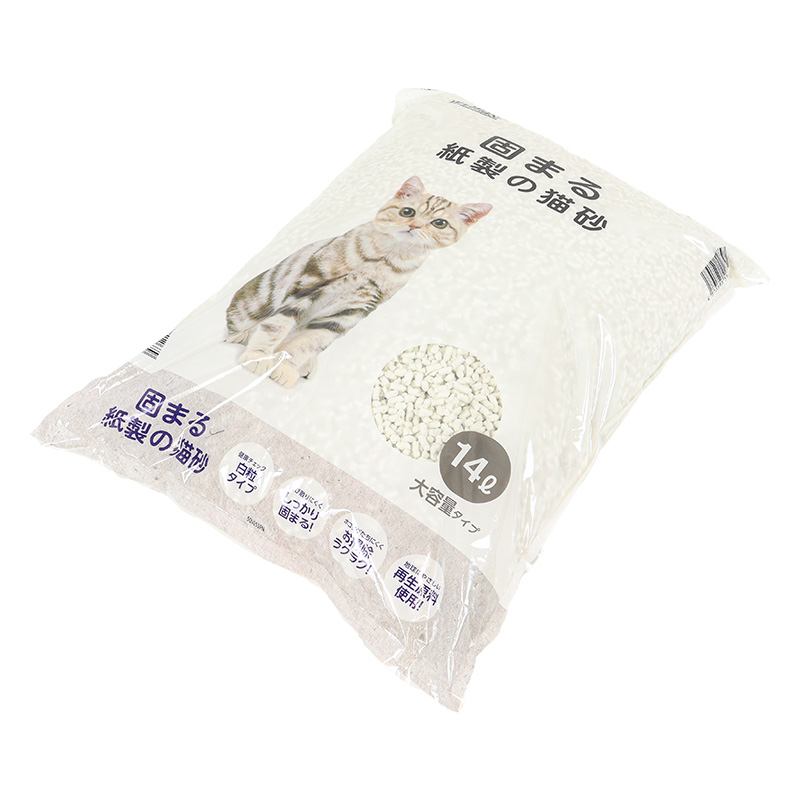 固まる紙製の猫砂白粒タイプ14Ｌ