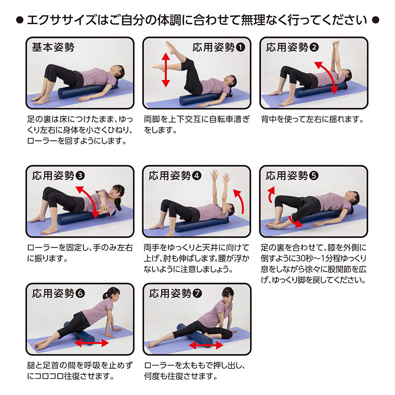 ストレッチローラー カバー付 ネイビー