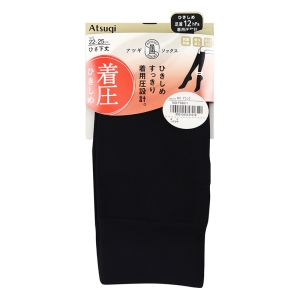 婦人 ソックス 引締 ひざ下丈 ブラック 22-25cm