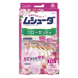 ムシューダ クローゼット用 3個 やわらかフローラル