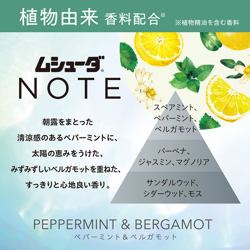 ムシューダ NOTE クローゼット用 ペパーミント&ベルガモット 3個入