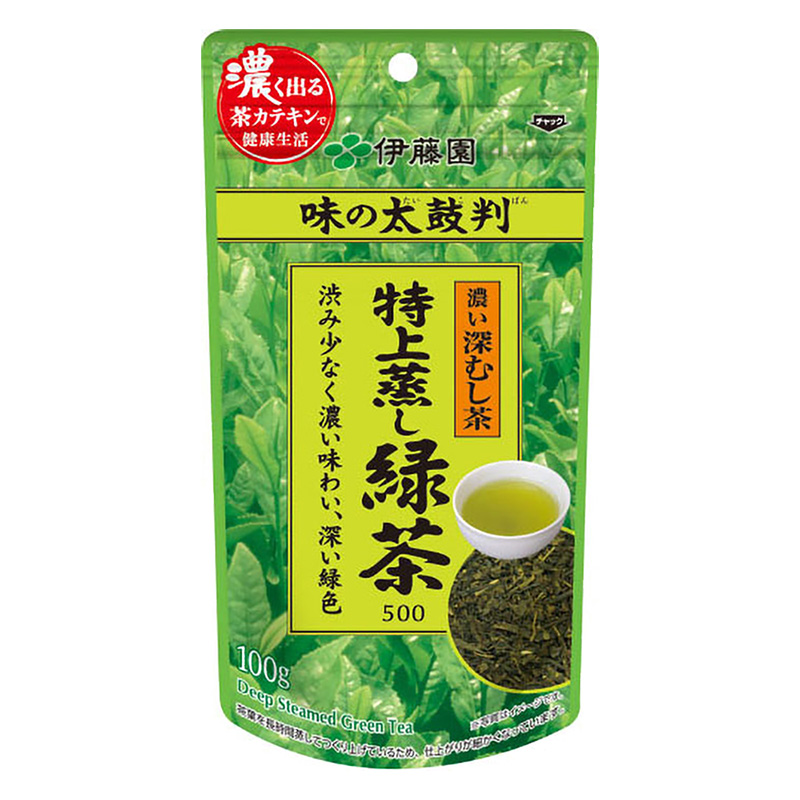 味の太鼓判 特上蒸し緑茶500 100g