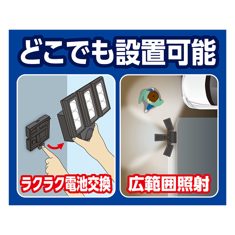 乾電池式センサーライト 3灯 ESL-313DC